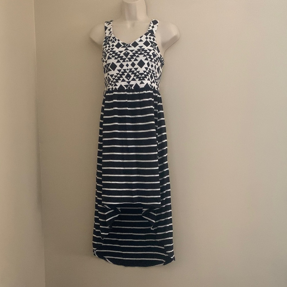 Black and White Striped Women's Dress